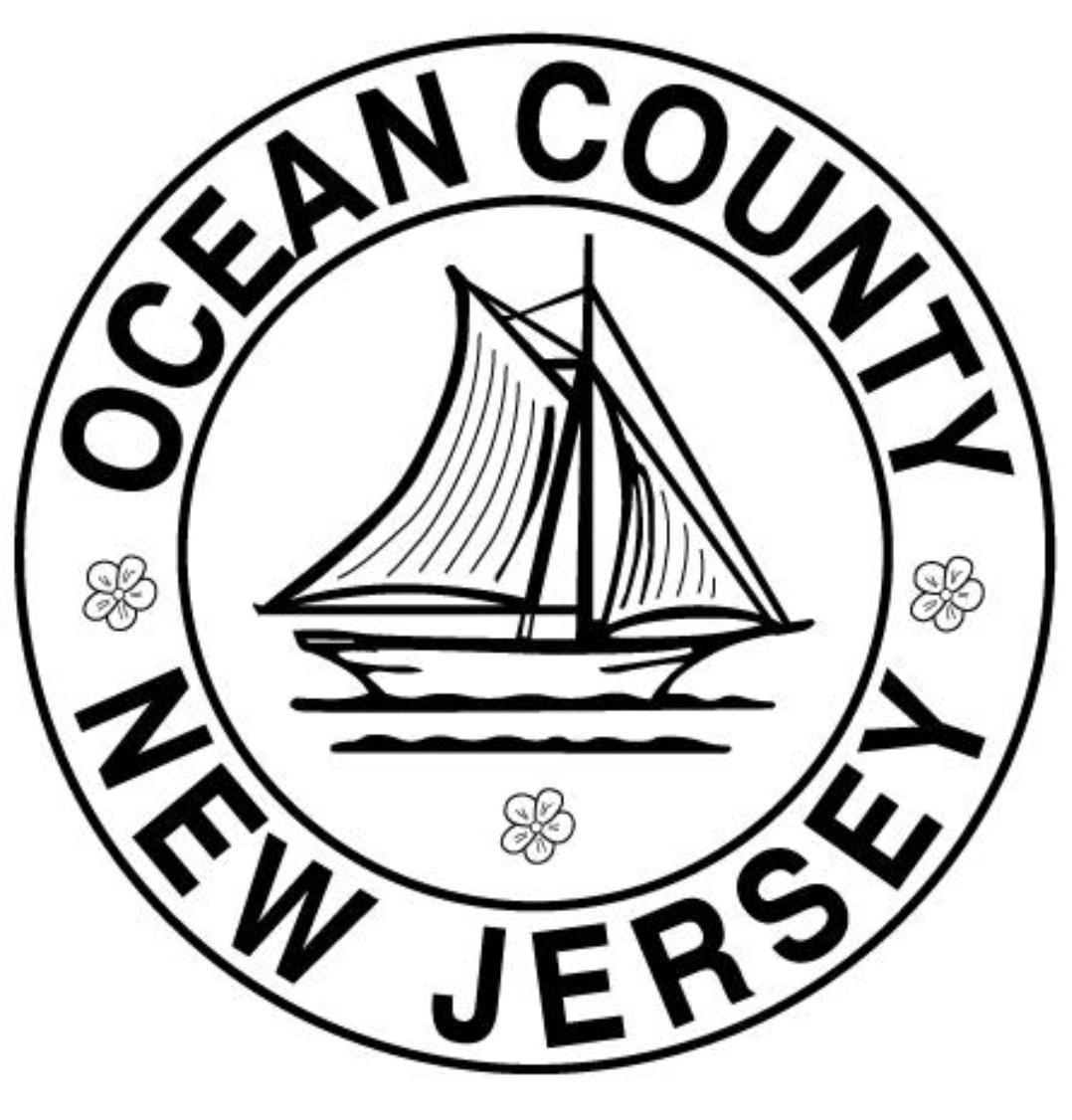 Ocean County New Jersey official seal representing food truck catering service area from Toms River to the Jersey Shore