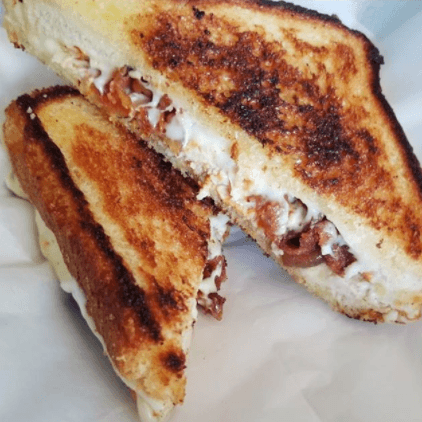 Bacon American Classic grilled cheese sandwich with crispy bacon and melted American cheese