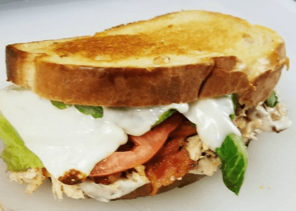 Chicken Pickin' sandwich with crispy fried chicken and pickles