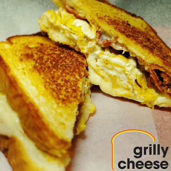 The Early Bird breakfast sandwich with egg, cheese, and bacon