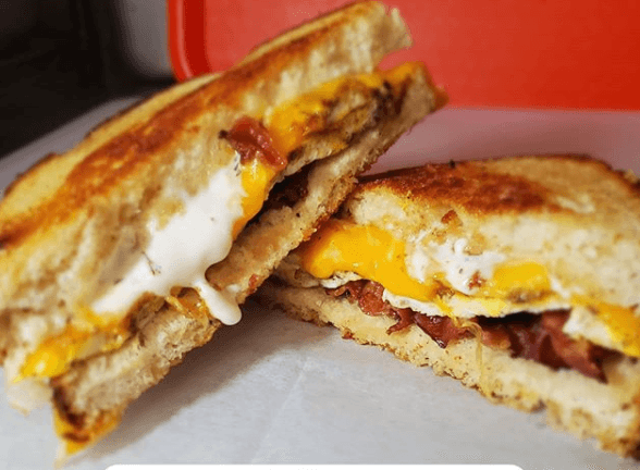 Southern style grilled cheese with pimento cheese and jalapeños