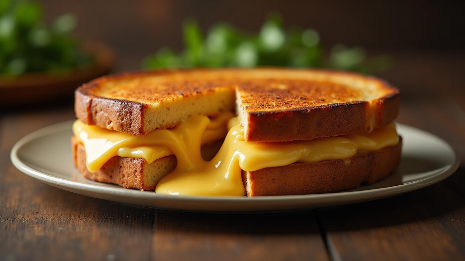 Golden, buttery grilled cheese sandwich with melted American cheese on thick-cut white bread - award-winning food truck catering in New Jersey